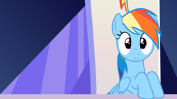 Size: 3840x2160 | Tagged: safe, artist:badumsquish, derpibooru exclusive, rainbow dash, 28 pranks later, g4, :<, cute, female, frown, high res, looking at you, shocked, sitting, solo, surprised, wallpaper, wide eyes