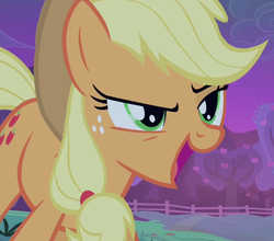 Size: 465x409 | Tagged: safe, screencap, applejack, earth pony, pony, bats!, g4, cropped, female, mare, solo