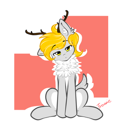 Size: 3500x3500 | Tagged: safe, artist:frowfrow, oc, oc only, antlers, high res, solo