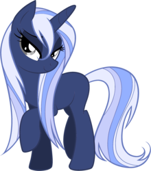 Size: 2381x2710 | Tagged: safe, artist:steampunk-brony, oc, oc only, oc:silverlay, original species, pony, umbra pony, unicorn, female, high res, mare, simple background, solo, transparent background, vector, wet mane