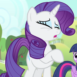 Size: 691x687 | Tagged: safe, screencap, rarity, twilight sparkle, alicorn, pony, bats!, g4, cropped, twilight sparkle (alicorn)