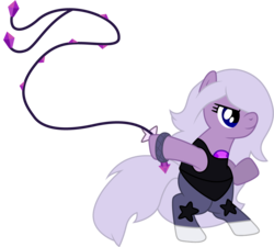 Size: 1111x1001 | Tagged: safe, artist:cloudy glow, earth pony, gem (race), gem pony, pony, amethyst, amethyst (steven universe), bipedal, cartoon network, clothes, crossover, cute, female, gem, hilarious in hindsight, mare, ponified, quartz, simple background, solo, steven universe, transparent background, weapon, whip