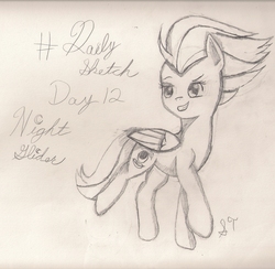 Size: 1740x1698 | Tagged: safe, artist:silversthreads, night glider, pegasus, pony, g4, daily sketch, female, solo