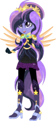 Size: 331x716 | Tagged: safe, artist:starchasesketches, oc, oc only, oc:starchase, equestria girls, g4, my little pony equestria girls: legend of everfree, base used, boots, clothes, crystal guardian, crystal wings, high heel boots, pants, shoes, solo