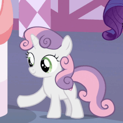 Size: 534x534 | Tagged: safe, screencap, rarity, sweetie belle, pony, 28 pranks later, g4, animated, cake, cropped, eating, eyes closed, female, food, gif, happy, licking, magic, open mouth, solo focus, telekinesis, tongue out