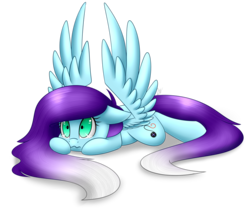 Size: 1024x862 | Tagged: safe, artist:whitehershey, oc, oc only, pegasus, pony, female, mare, prone, simple background, solo, transparent background