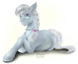 Size: 1584x1296 | Tagged: safe, artist:crazyaniknowit, artist:nightmarederpy, silver spoon, horse, g4, female, hoers, lacrimal caruncle, simple background, solo, transparent background
