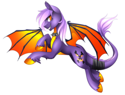 Size: 3850x2943 | Tagged: safe, artist:scarlet-spectrum, oc, oc only, hybrid, pony, bat wings, choker, high res, simple background, solo, spiked choker, transparent background