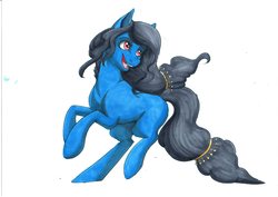 Size: 3509x2481 | Tagged: safe, artist:tsand106, oc, oc only, oc:golden charm, earth pony, pony, female, high res, mare, rearing, solo, traditional art