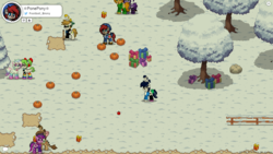 Size: 1366x768 | Tagged: safe, oc, oc only, pony, pony town, christmas, game, screenshots, snow, solo