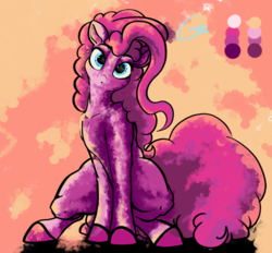 Size: 1280x1187 | Tagged: safe, artist:greyscaleart, pinkie pie, g4, :o, female, limited palette, looking at you, open mouth, sitting, solo