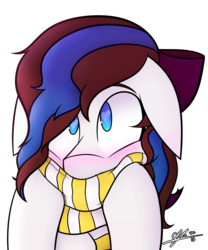 Size: 5000x6000 | Tagged: safe, artist:cosmicchrissy, oc, oc only, oc:breezy, pony, absurd resolution, blushing, bust, clothes, floppy ears, heart eyes, portrait, scarf, simple background, solo, transparent background, wingding eyes