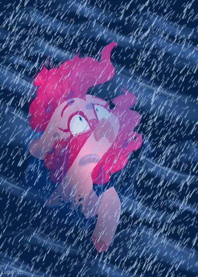 1347721 Semi Grimdark Artistlaps Sp Pinkie Pie Drowning Female Ocean Rain Raised Hoof 