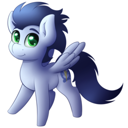 Size: 2000x2000 | Tagged: safe, artist:spirit-dude, soarin', pegasus, pony, g4, chibi, cute, high res, looking at you, male, simple background, smiling, solo, transparent background