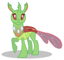Size: 930x880 | Tagged: safe, artist:watermelon changeling, derpibooru exclusive, arista, changedling, changeling, g4, to where and back again, background changeling, green changeling, ms paint, raised hoof, simple background, solo, white background