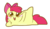 Size: 1050x616 | Tagged: safe, artist:coggler, artist:frog&cog, artist:gopherfrog, apple bloom, g4, adorabloom, blushing, chubbie, cute, draw me like one of your french girls, female, on side, simple background, smiling, solo, transparent background