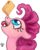 Size: 800x1009 | Tagged: safe, artist:gingerfoxy, pinkie pie, g4, balancing, female, food, ice cream, ice cream sandwich, ponies balancing stuff on their nose, simple background, solo, tongue out, transparent background, treat on nose