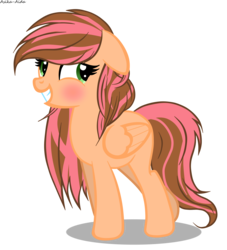 Size: 2845x3134 | Tagged: safe, artist:asika-aida, oc, oc only, oc:j.j., pegasus, pony, blushing, commission, female, floppy ears, green eyes, high res, looking away, mare, simple background, solo, transparent background