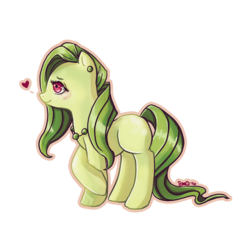 Size: 3000x3000 | Tagged: safe, artist:bean-sprouts, chikorita, earth pony, pony, crossover, heart, high res, pokémon, ponified, simple background, solo, transparent background