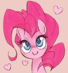 Size: 546x585 | Tagged: safe, artist:kolshica, pinkie pie, g4, bust, cute, diapinkes, female, heart, portrait, simple background, solo