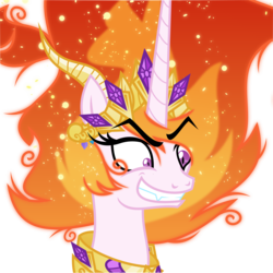 Size: 6000x6000 | Tagged: safe, artist:orin331, enterplay, nightmare star, princess celestia, pony, absolute discord, g4, my little pony collectible card game, absurd resolution, bust, ccg, evil, female, mane of fire, mare, merchandise, simple background, solo, trading card game, transparent background, updated, vector
