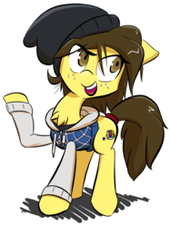 Size: 904x1211 | Tagged: safe, artist:ikarooz, oc, oc only, oc:becky, pony, clothes, hat, solo