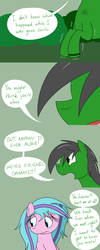 Size: 1280x3200 | Tagged: safe, artist:hummingway, oc, oc only, oc:feather hummingway, oc:swirly shells, ask-humming-way, dialogue, tumblr comic