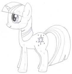 Size: 1012x1038 | Tagged: safe, artist:aafh, twilight sparkle, pony, g4, female, monochrome, solo, traditional art