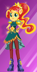 Size: 278x534 | Tagged: safe, artist:glittertiara, sunset shimmer, equestria girls, g4, boots, clothes, crystal guardian, female, high heel boots, lipstick, musketeer, pants, ponied up, solo, starsue