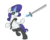 Size: 2256x1814 | Tagged: safe, artist:cowsrtasty, rarity, pony, g4, alternate universe, bipedal, clothes, eyepatch, female, magic, simple background, socks, solo, sword, sword rara, transparent background, weapon