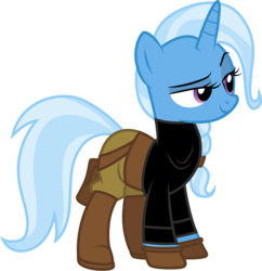 Size: 1001x1034 | Tagged: safe, artist:cloudy glow, trixie, pony, unicorn, g4, atlantis: the lost empire, clothes, clothes swap, cosplay, costume, disney, female, helga sinclair, mare, raised eyebrow, simple background, solo, transparent background, vector