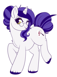 Size: 550x740 | Tagged: safe, artist:lulubell, oc, oc only, oc:quill paw, pony, unicorn, female, glasses, mare, one eye closed, solo, tongue out, wink