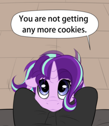 Size: 1339x1545 | Tagged: safe, artist:duop-qoub, starlight glimmer, human, pony, unicorn, g4, :3, begging, behaving like a dog, cute, cutemail, dialogue, female, floppy ears, glimmerbetes, looking at you, looking up, mare, offscreen character, pet glimmer, pony pet, pov, puppy dog eyes, pure unfiltered evil, smiling, tail wag, you monster
