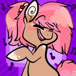 Size: 1024x1024 | Tagged: safe, artist:terrifyinglagomorpha, oc, oc only, pony, dancing, music, music notes, smiling, solo