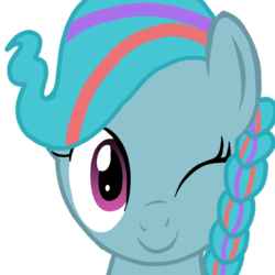 Size: 1000x1000 | Tagged: safe, artist:toyminator900, oc, oc only, oc:gadget apparatus, pegasus, pony, braid, bust, looking at you, one eye closed, portrait, simple background, smiling, solo, transparent background, wink