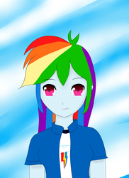 Size: 2550x3507 | Tagged: safe, artist:mikumikugg, rainbow dash, equestria girls, g4, clothes, female, high res, looking at you, solo