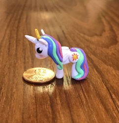 Size: 3021x3118 | Tagged: safe, artist:vivalahill, princess celestia, pony, g4, chibi, craft, high res, irl, penny, photo, sculpture, solo