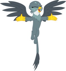 Size: 1007x1080 | Tagged: safe, artist:iknowpony, gabby, griffon, g4, the fault in our cutie marks, .svg available, eyes closed, female, open mouth, simple background, solo, transparent background, vector, wings