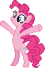 Size: 66x99 | Tagged: safe, artist:iknowpony, pinkie pie, earth pony, pony, g4, spice up your life, bipedal, cutie mark, female, hooves, mare, pixel art, simple background, smiling, solo, transparent background