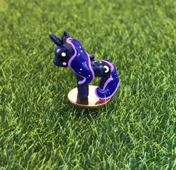 Size: 2868x2779 | Tagged: safe, artist:vivalahill, princess luna, pony, g4, chibi, high res, irl, penny, photo, sculpture, solo, traditional art