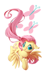 Size: 700x1200 | Tagged: safe, artist:lordyanyu, fluttershy, pegasus, pony, g4, cute, cutie mark background, female, looking at you, shyabetes, simple background, solo, spread wings, transparent background, turned head