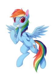 Size: 1024x1444 | Tagged: safe, artist:lordyanyu, rainbow dash, pony, g4, female, grin, simple background, smiling, solo, spread wings, transparent background