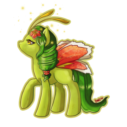 Size: 3000x3000 | Tagged: safe, artist:bean-sprouts, meganium, crossover, high res, pokémon, ponified, simple background, solo, transparent background