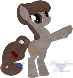 Size: 356x378 | Tagged: safe, artist:winter-wondermare, oc, oc only, earth pony, original species, pony, dust, dust pony, rearing, simple background, smiling, solo, transparent background, trash