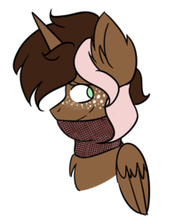 Size: 625x794 | Tagged: safe, artist:obsidianocelot, oc, oc only, oc:chocolate cherry, alicorn, pony, clothes, female, mare, scarf, simple background, solo, transparent background