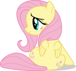 Size: 7000x6586 | Tagged: safe, artist:luckreza8, fluttershy, pony, g4, to where and back again, .svg available, absurd resolution, both cutie marks, female, lidded eyes, rear view, simple background, solo, transparent background, vector