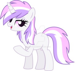 Size: 1023x943 | Tagged: safe, artist:sugguk, oc, oc only, oc:cotton white, pony, unicorn, female, mare, simple background, solo, transparent background, vector, watermark