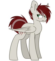 Size: 1295x1440 | Tagged: safe, artist:despotshy, oc, oc only, oc:scratched feather, pegasus, pony, male, scar, simple background, solo, stallion, transparent background