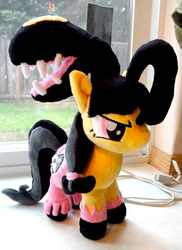 Size: 2718x3726 | Tagged: safe, artist:cryptic-enigma, mawile, pony, angry eyes, cute, high res, irl, photo, plushie, pokémon, ponified, solo