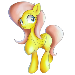 Size: 2772x2748 | Tagged: safe, artist:ando, fluttershy, pony, g4, cute, female, high res, raised hoof, shyabetes, simple background, smiling, solo, white background
